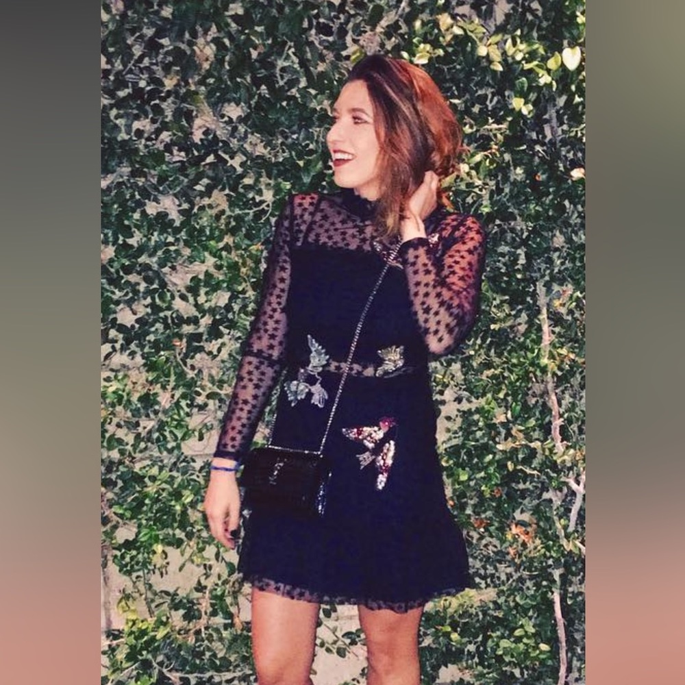 Topshop boutique star embellished party dress with bird details.
